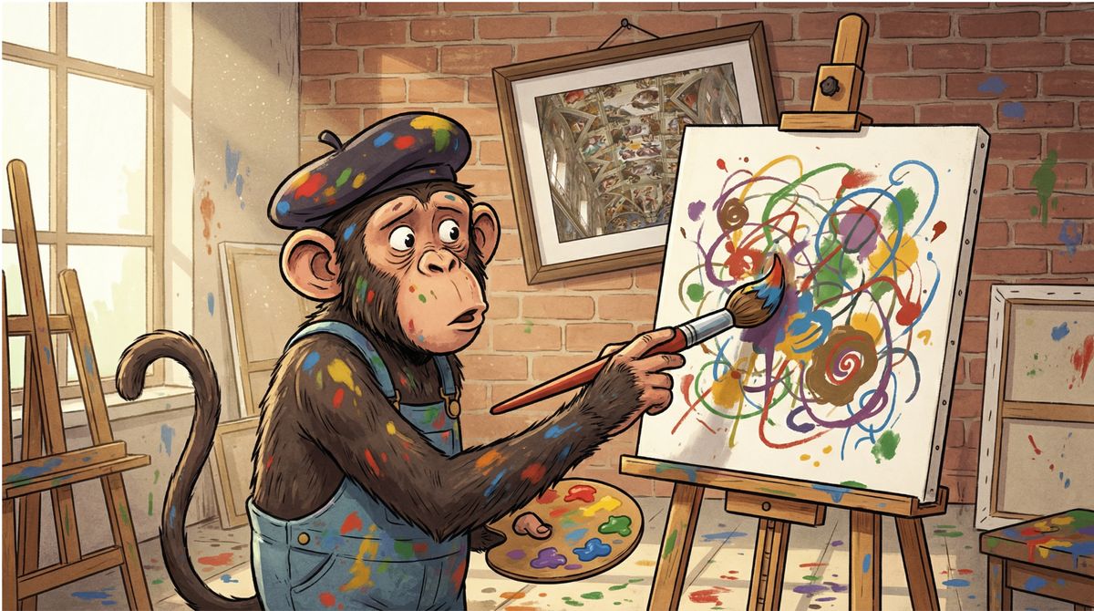 A monkey with a paintbrush - you can have all the gear but no idea